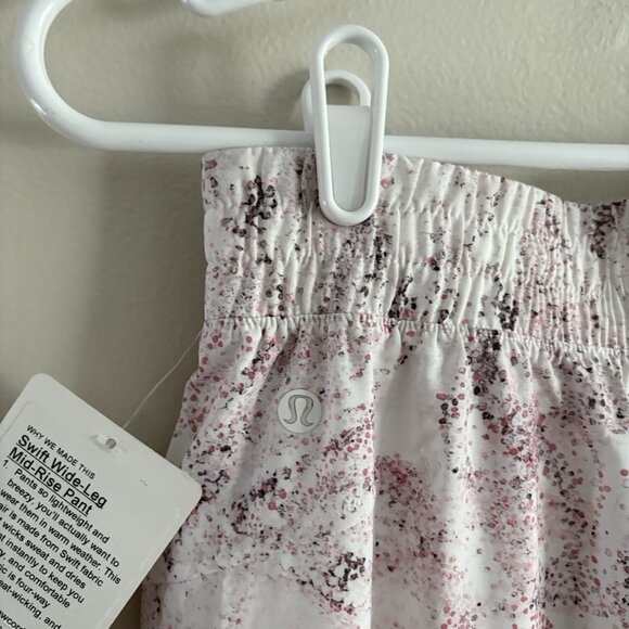 Lululemon Wmn 2 Gossamer Floral Vita Pink Multi Swift Wide-Leg Mid-Rise Pant NWT - Picture 12 of 15